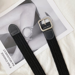 Canvas Elastic Belt Casual Woven Belt Men 4 Colors 2 Sizes