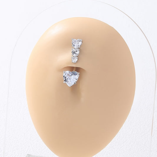 Heart Shape Zircon Belly Button Ring for Women