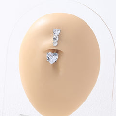 Heart Shape Zircon Belly Button Ring for Women