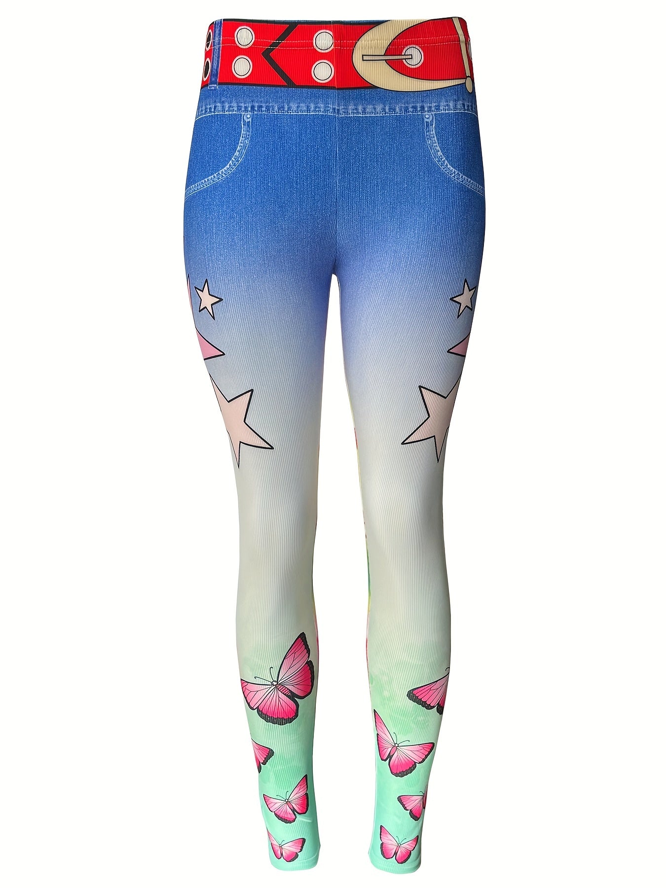 Floral Print Slim Leggings High Waist Summer Leggings