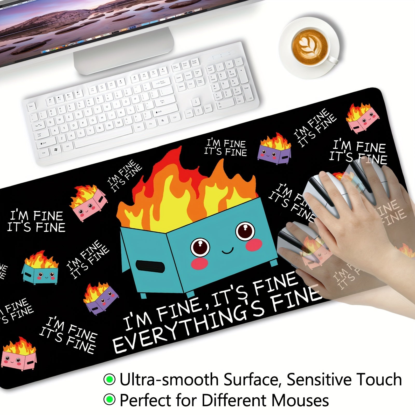 Happy Fire Box Rubber Mouse Pad