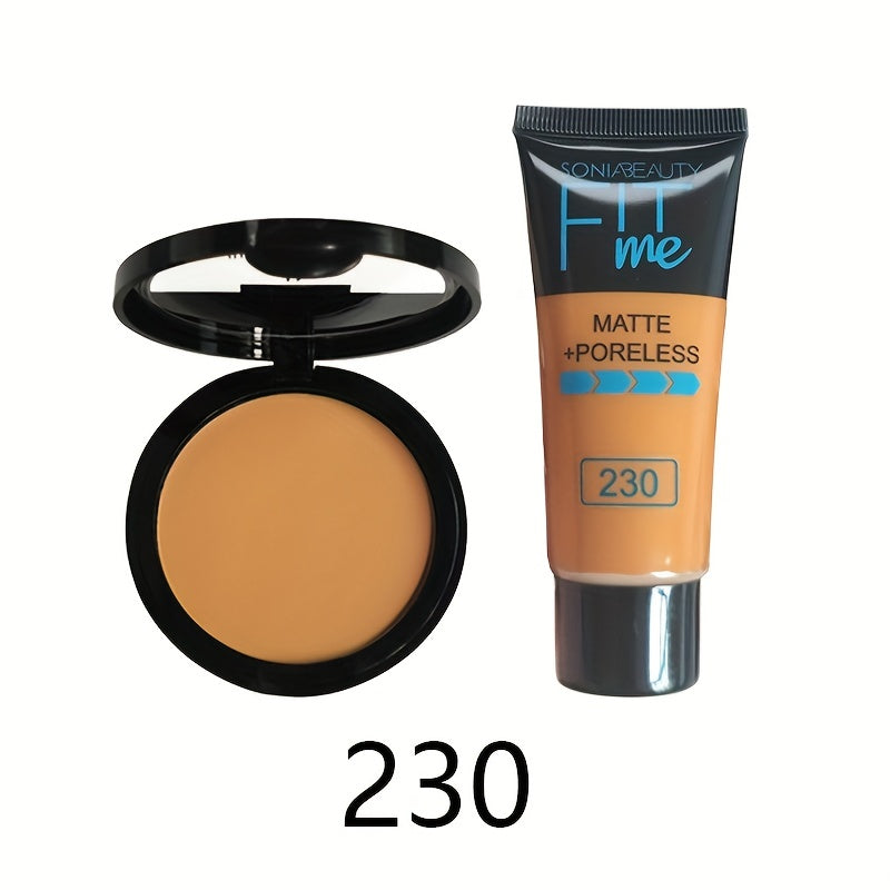 2 in 1 Liquid Foundation & Concealer Powder for Dark Skin