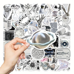 66pcs Silvery Item Stickers Laptop Mobile Phone Case Decals