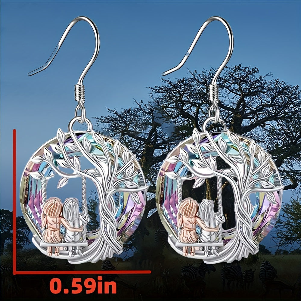 Tree Of Life Sister Partner Dangle Earring For Women BFF Charm Jewelry