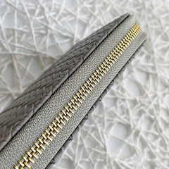 Chic Woven Clutch Wallet Zip Around Closure Coin Purse Money Clip