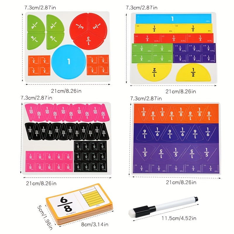 Magnetic Fraction Plate Set with Addition & Subtraction Operations