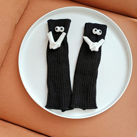 Funny Cartoon Eyes Leg Warmers Knee High Socks