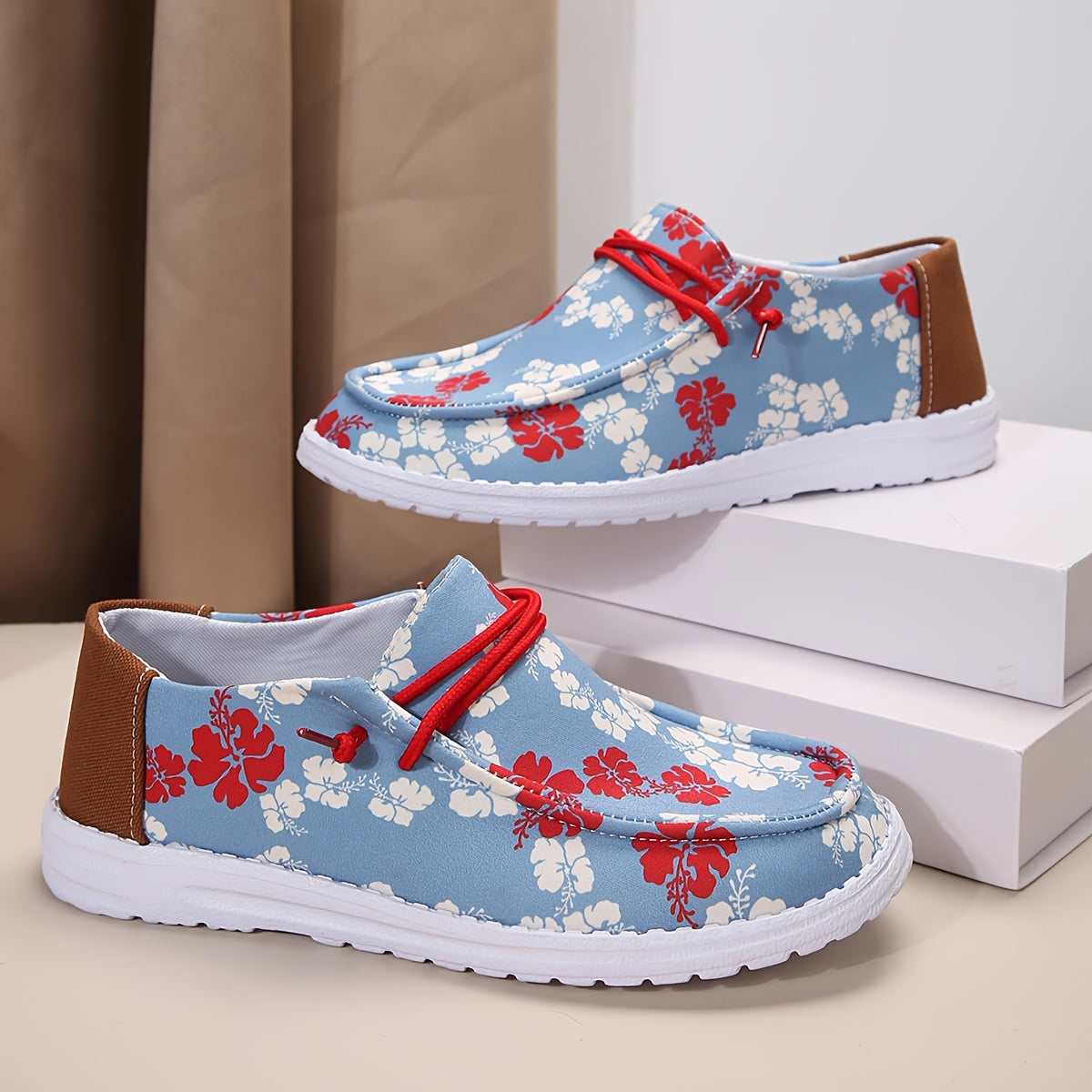 Floral Pattern Low Tube Outdoor Flat Shoes