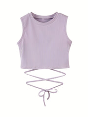 Y2K Sleeveless Crop Tank Top for Summer