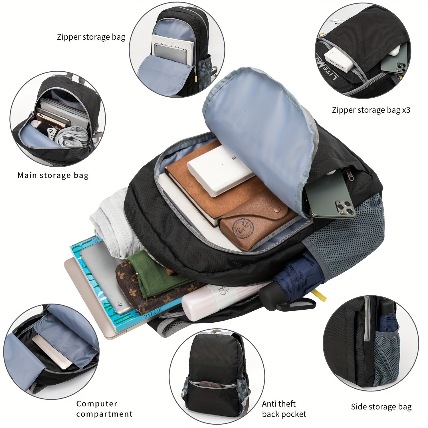 Ultralight Waterproof Foldable Backpack for Outdoor Camping