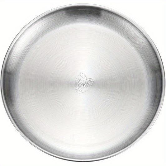 Stainless Steel Round Dining Plate Dessert Tray Snack Nordic Golden