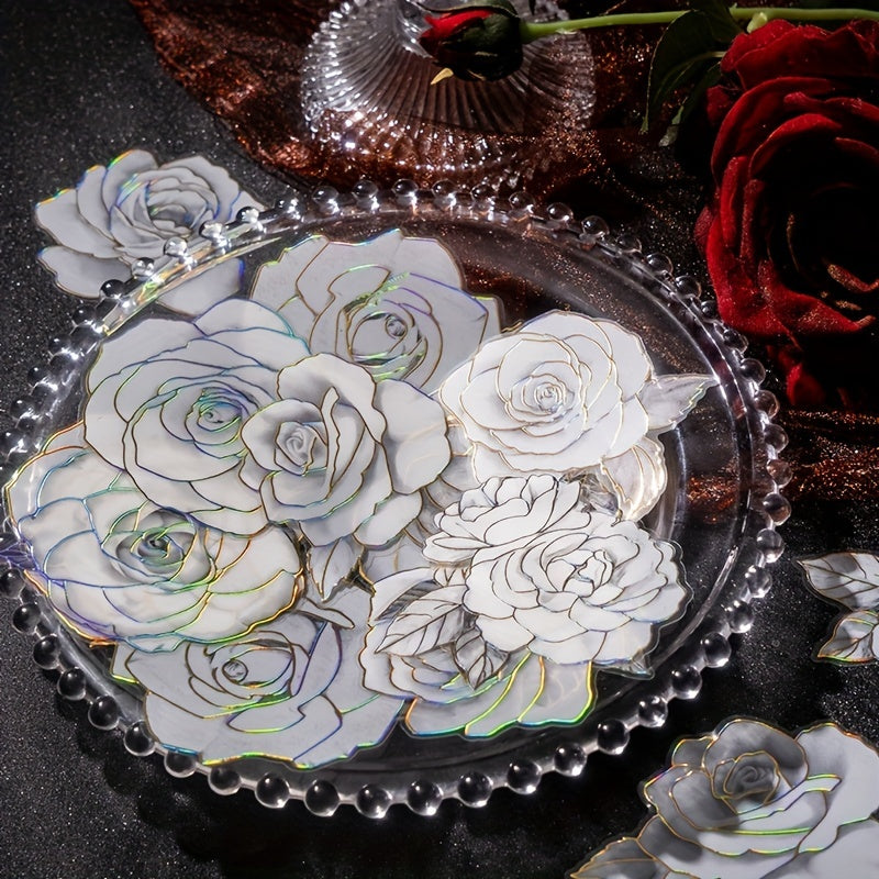 20pcs Pack Night Rose Decorative Stickers for Scrapbooking Diary Planner
