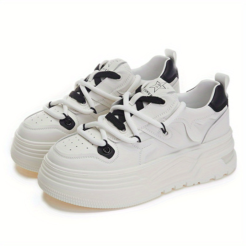 Women's Chunky Sneakers Breathable Lace Up Casual Shoes