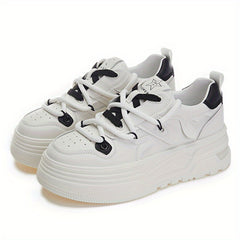 Women's Chunky Sneakers Breathable Lace Up Casual Shoes