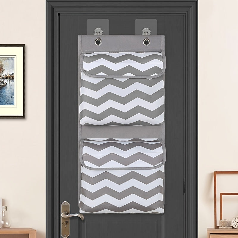 Oxford Cloth Hanging Storage Bag 2 Pockets Strong Sticky Hook