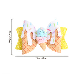 Ice Cream Glitter Hair Bowknot Clip for Girls