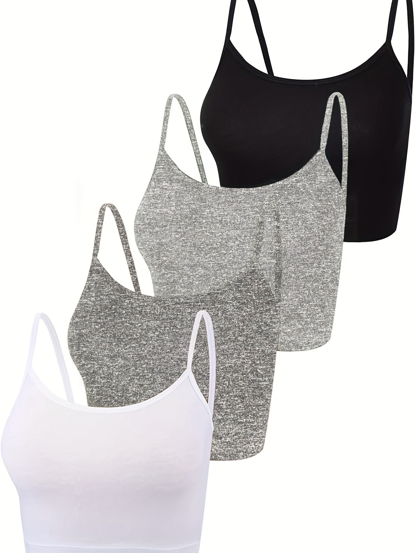 4 Pack Basic Crop Tops Sleeveless Cami Summer Essentials