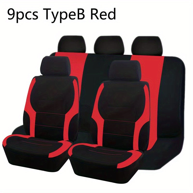 9pcs All Purpose Car Seat Cover Mesh Cloth Car Interior Five Seat Cover