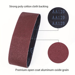 10pcs 7.62x53.34cm Sanding Belt - 80/120/150/240/400 Grits