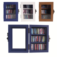60pcs Tiny Wooden Books Set with Mini Bookshelf, Anxiety Relief Fidget Toy