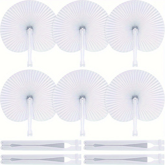 6pcs Party Paper Fan Set for Pure Decoration