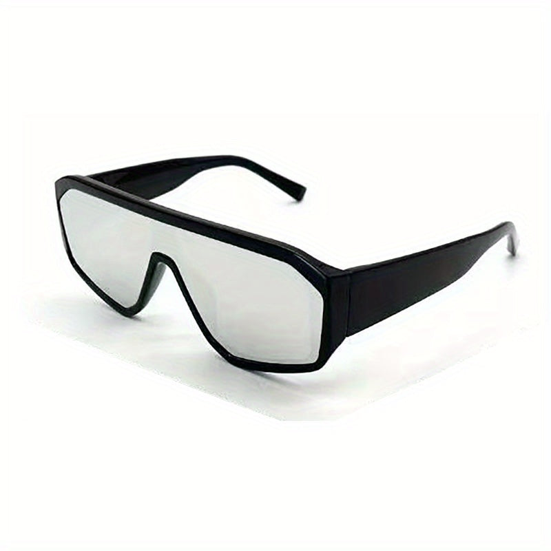 Men's Vintage One Piece Lens Stainless Steel Sunglasses