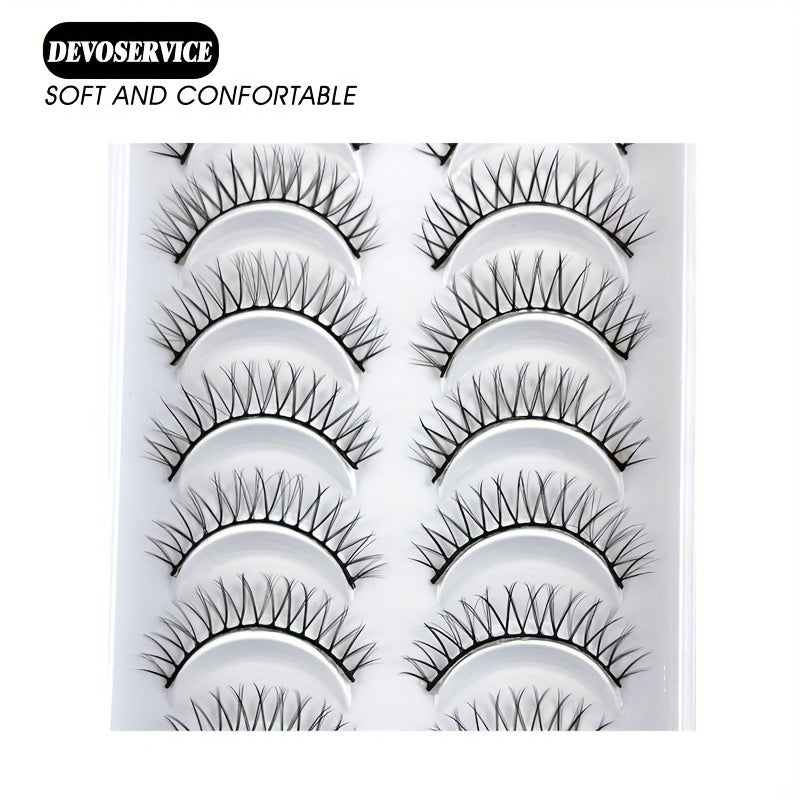 10 Pairs 3D False Eyelashes Faux Mink Lashes Reusable Makeup Tool