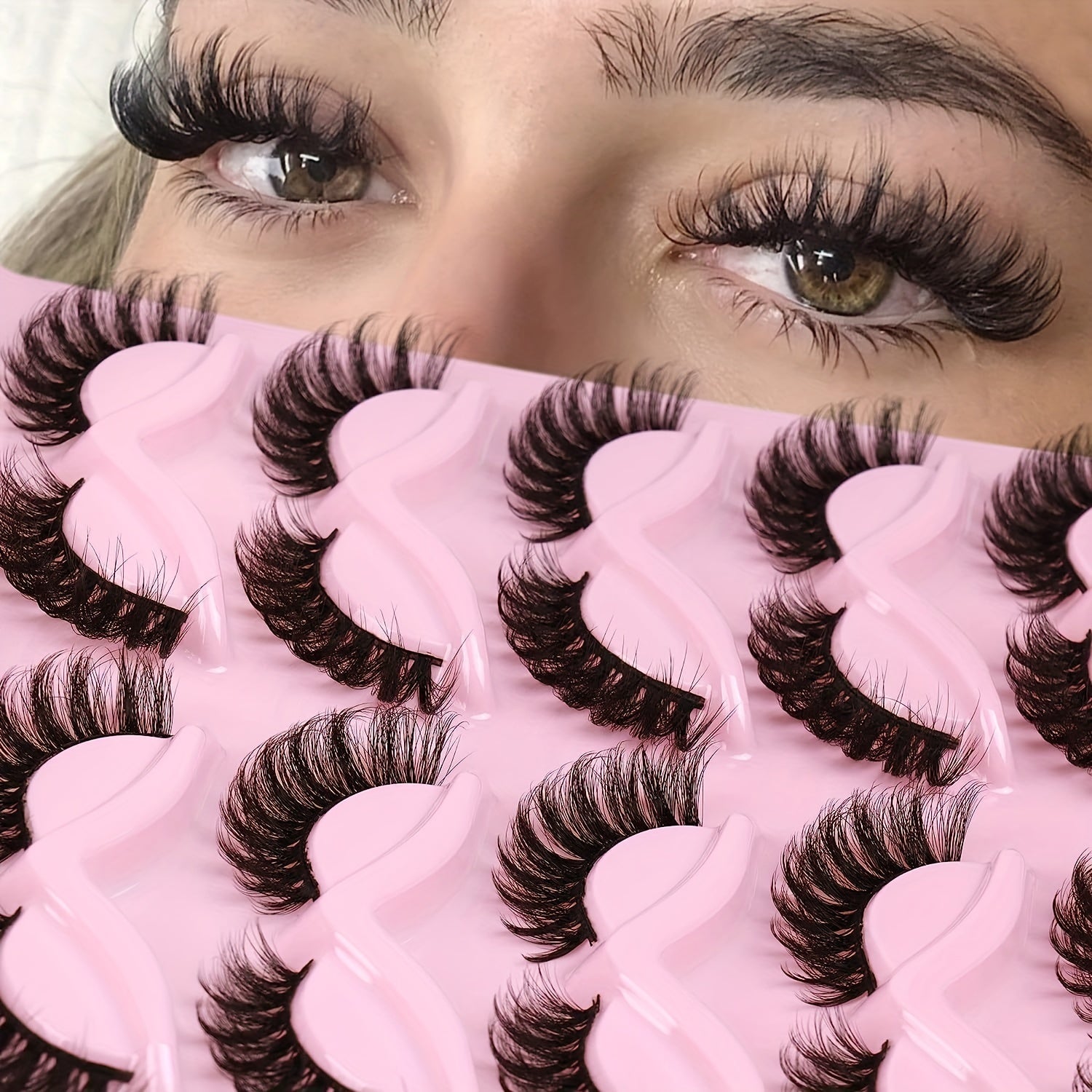 10 Pairs 4D Curly False Eyelashes Natural Volume Fluffy Charming Makeup Lashes