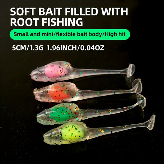 1pc Bionic Tadpole Soft Bait With Sequins Fishing Tackle