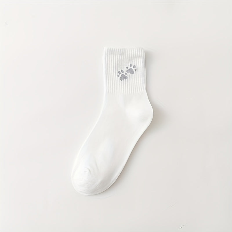 4 Pairs Cute Cartoon Print Crew Socks Women's Stockings