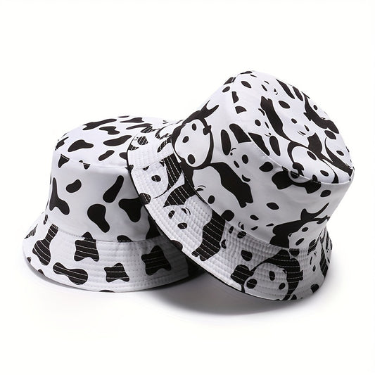 Cow Print Bucket Hat Double sided Basin Hat For Men And Women