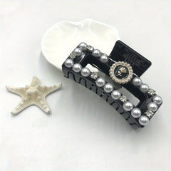 Camellia Flower Hair Claw Clip Acrylic Banana Clip Faux Pearl Jaw Clamp