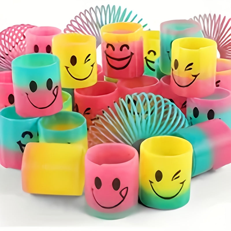 12pc Funny Expression Mini Rainbow Spring Toy for Teenagers
