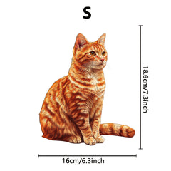 Wooden Cat Puzzle Irregular Animal Jigsaw Brain Teaser Artistic Decor