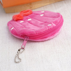 Pink Scallop Coin Purse Plush Bag for Kids