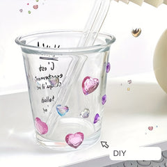 36pcs Heart-shaped Diamond Stickers Crystal Decoration Accessories
