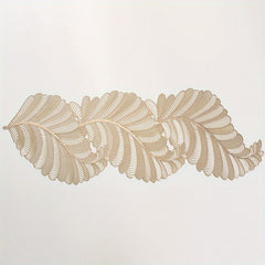 Heat Insulating PVC Table Mat with Hollow Leaf Design