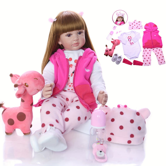 22in Reborn Doll Realistic Cloth Body for Girls with Clothes & Accessories