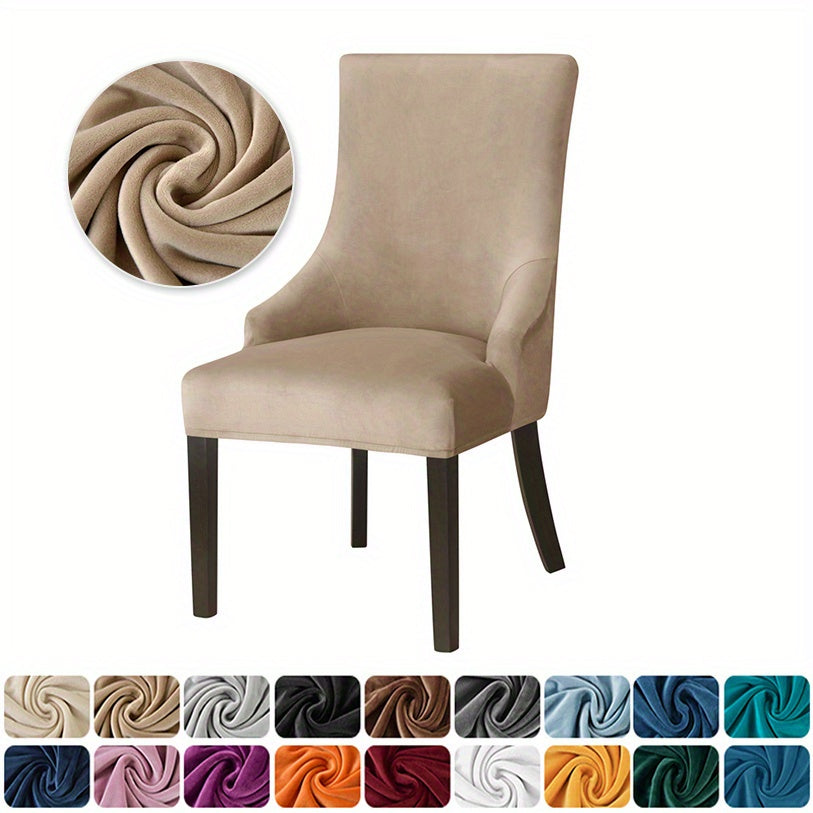 Velvet Dining Chair Slipcovers Elastic Washable Streach Seat Cover