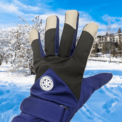 Men's Coldproof Skiing Gloves Snowflake Logo Touch Screen Magic Stickers