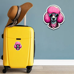 Pink Poodle Vinyl Sticker - Laptop Phone Thermos Water