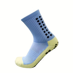3 Pairs Non-Slip Mid Calf Football Socks
