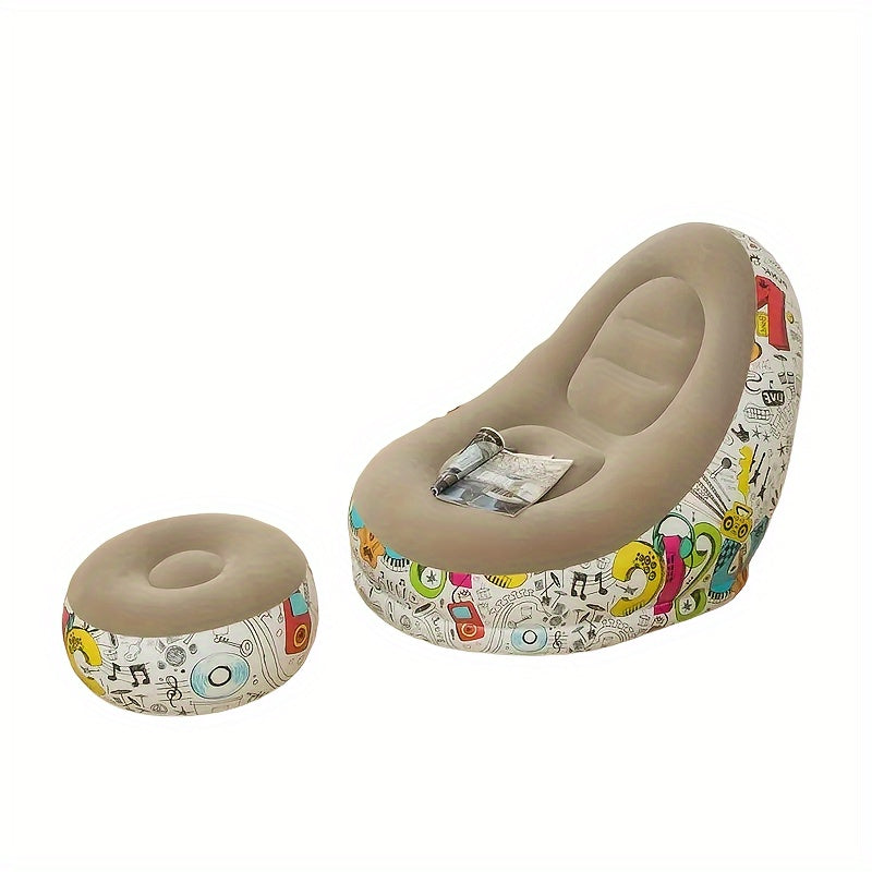 Fashionable Inflatable Leisure Sofa Chairs Set with Footstools
