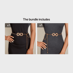 Women's Golden Waist Chain Metal Belt Dress Decoration Thin Accessory