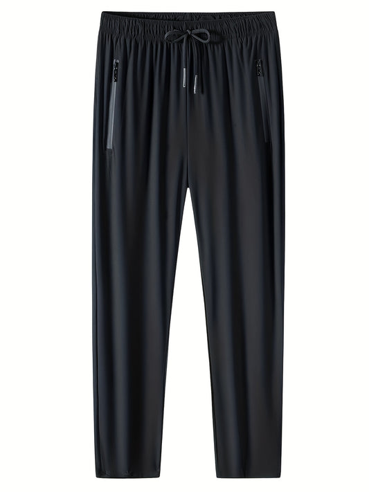 Men's Comfy Sports Pants with Zipper Pockets - Spring Summer Fitness