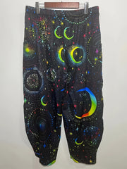 Women's Plus Moon & Star Print Wide Leg Trousers