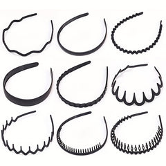 9pcs Frosted Headband Style Wavy Head Hoop Women's Hair Accessories