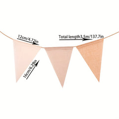 12pcs Burlap Lace Triangle Flag Wedding Party Decor