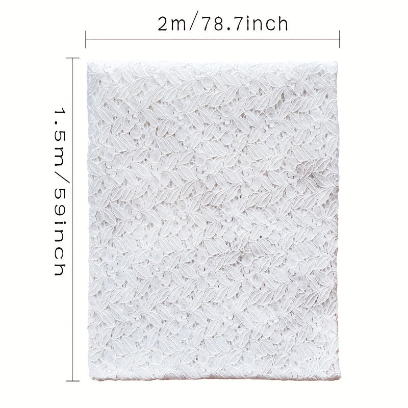 Cotton Thread Embroidery Elastic Lace Fabric For Costumes, 0.91m x 1.83m