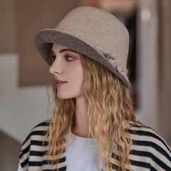 Women's Wool Fisherman Hat Solid Winter Warm